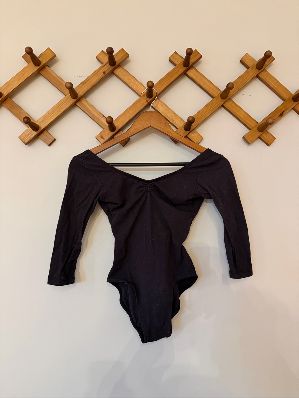 Natalie Black Ballet Leotard | Size Small | 3/4 Sleeve